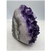 Image 1 : 4.5 X3.6 INCH POLISHED AMETHYST GEODE WITH AGATE FORMATION ON SIDES