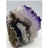 Image 8 : 4.5 X3.6 INCH POLISHED AMETHYST GEODE WITH AGATE FORMATION ON SIDES
