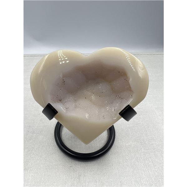 2.95 INCH DRUZY MILKY AGATE HEART