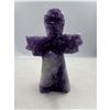 Image 1 : 5 X 2.9 INCH  AMETHYST ANGEL CARVING STATUE HANDMADE