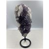 Image 2 : 8 X 3.3 INCH AMETHYST CLUSTER WITH CALCITE POINTS