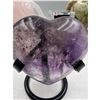 Image 4 : 2.2 INCH AMETHYST CRYSTAL HEART { HIGH GRADE )