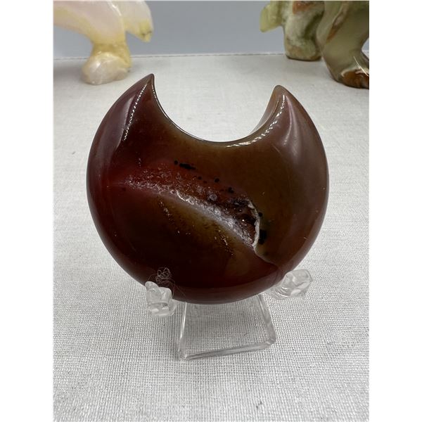 1.8 INCH CARNELIAN MOON CARVING (BEAUTIFUL PIECE)