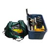 Image 1 : Shelf lot of - Staple Gun, Tools, Saw, Light, Addidas Bag, Gloves, Etc.
