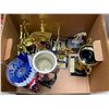 Image 3 : Shelf of Misc - Fish Decor, Hot Tub Filter, Cups, Sandpaper, Movie Prop, Assorted Trophies, Etc.