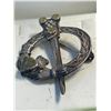 Image 2 : Celtic Connemara Marble Claddagh Brooch