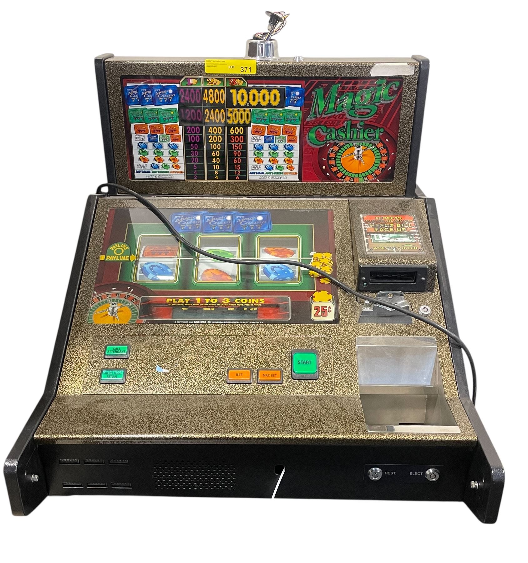 Magic Touch Slot Machine Magic Cash Slot-Style Game Machine with Button Controls and Coin Insert