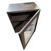 Image 2 : Modern Black Side Table with Glass Panel Front - Sleek Design