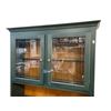Image 2 : Two-Piece Country Style Green Hutch with Wood Countertop – Glass Doors & Ample Storage