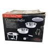 Image 3 : 2x 6 Qt Gourmet Buffet Chafing Dishes - Stainless Steel with Glass Lids, New in Box