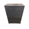 Image 1 : Black 5-Drawer Dresser with Two Top Compartments - Modern Storage Cabinet