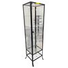 Image 1 : Tall Glass Display Cabinet with Black Metal Frame - Lockable with Adjustable Shelves