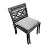 Image 2 : Set of 5 Modern Black Patio Chairs with Grey Cushions & table