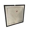 Image 2 : Framed 3D Butterfly Shadow Box Artwork – White Swarm with Red Accent
