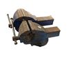 Image 2 : Set of 3 Cast Iron Bench Vises - Blue and Rusted Industrial Grips