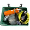 Image 2 : Rolling Garden Cart with Tools, Extension Cord, and Fire Extinguisher