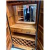 Image 3 : Solid Wood Double-Door Bar Cabinet with Shelves, Drawer & Wine Rack