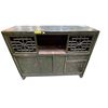 Image 1 : Vintage Green-Stained Wood Sideboard with Lattice Door Accents