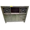 Image 2 : Vintage Green-Stained Wood Sideboard with Lattice Door Accents