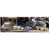 Image 1 : Mixed Dishware Shelf Lot - Teacups, Plates, Bowls & Blue Pottery