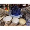 Image 3 : Mixed Dishware Shelf Lot - Teacups, Plates, Bowls & Blue Pottery