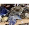 Image 4 : Mixed Dishware Shelf Lot - Teacups, Plates, Bowls & Blue Pottery