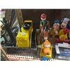 Image 2 : Shelf Lot - Vintage Toys & Character Figurines Includes Disney toys, wind-ups, tin drums, plush monk