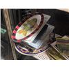 Image 2 : Shelf Lot - Assorted Serving Platters & Dishware Various platters, trays, bowls, and vintage plates 