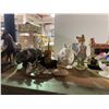 Image 3 : Shelf Lot - Animal Figurines & Porcelain Flower Arrangements Includes ceramic animals, floral figuri