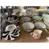 Image 2 : Shelf Lot - Teacups, Creamers, Porcelain Mugs & Tray Delicate porcelain teacups, creamers, glassware