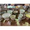 Image 3 : Shelf Lot - Teacups, Creamers, Porcelain Mugs & Tray Delicate porcelain teacups, creamers, glassware