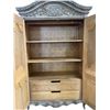 Image 3 : Ornate French-Style Carved Armoire Wardrobe (Approx. 89in)