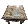 Image 2 : Group of 3 Granite & Ornate Carved Wood Tables