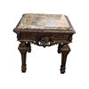 Image 3 : Group of 3 Granite & Ornate Carved Wood Tables