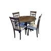 Image 1 : 5-pc round wood dining table w/ 4 chairs