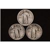 Image 1 : 3-NO DATE SILVER STANDING LIBERTY QUARTERS