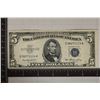 Image 1 : 1953 US $5 SILVER CERTIFICATE BLUE SEAL CRISP UNC
