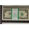 Image 1 : $200 BLOCK OF CONSECUTIVE SERIAL US $2 BILLS