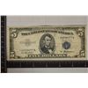 Image 1 : 1953-A US STAR NOTE $5 SILVER CERTIFICATE BLUE