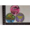 Image 1 : 3-PLASTIC CASINO GAMING CHIPS: $2 EDGEWATER