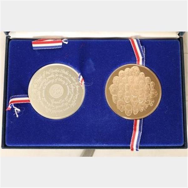 FRANKLIN MINT BICENTENNIAL MEDAL SET INCLUDES: 1