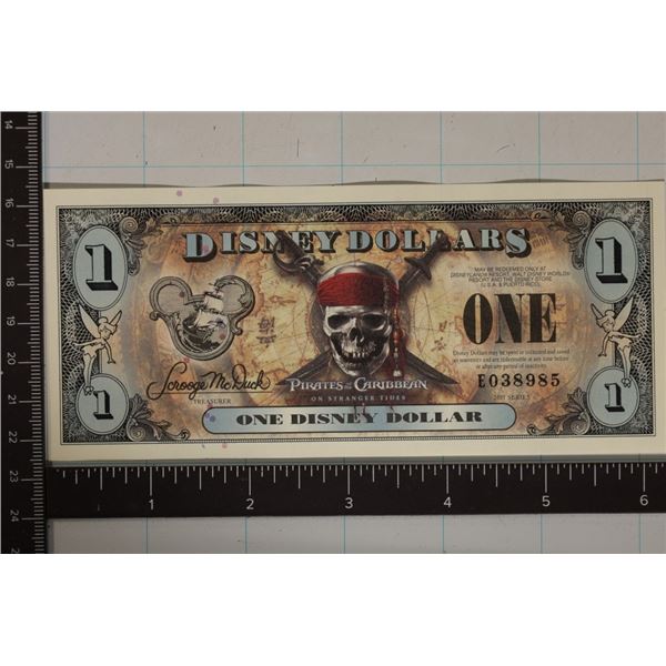 2011 CRISP UNC 1 DISNEY DOLLAR "PIRATES OF THE