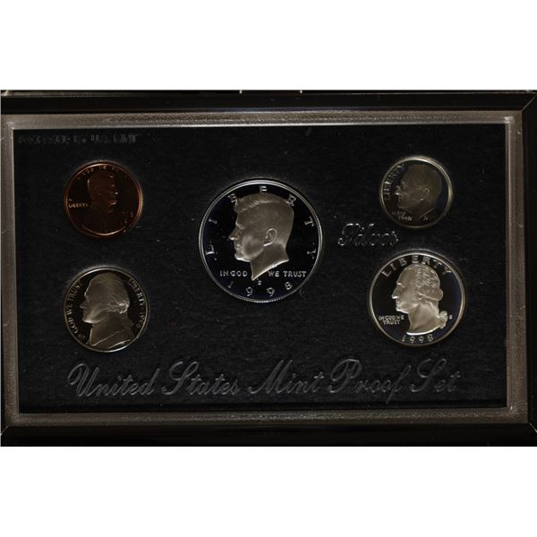 1998 US SILVER PREMIER PROOF SET (WITH BOX) AND