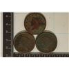 Image 1 : 3- US LARGE CENTS 1854, 1825 & 18??. ENVIRONMENTAL