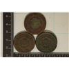 Image 2 : 3- US LARGE CENTS 1854, 1825 & 18??. ENVIRONMENTAL