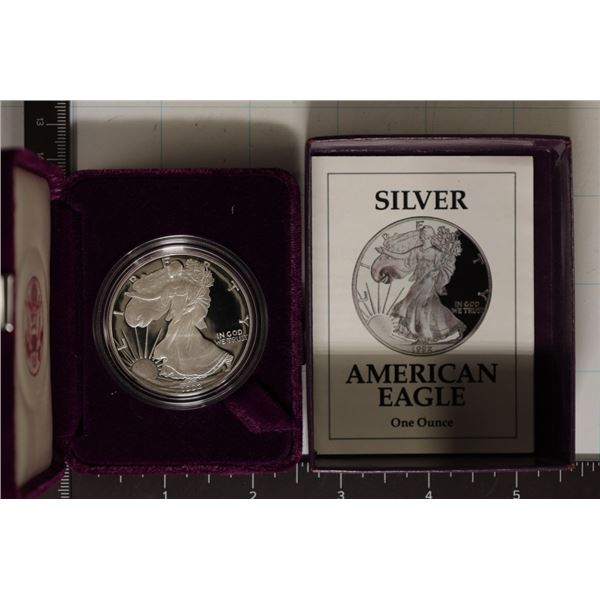 1992-S US PROOF AMERICAN SILVER EAGLE WITH CERT