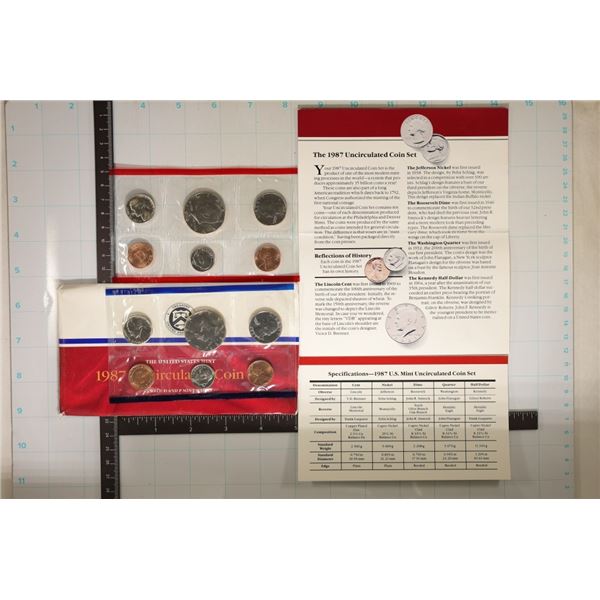 1987 US MINT SET (UNC) P/D (WITH ENVELOPE)