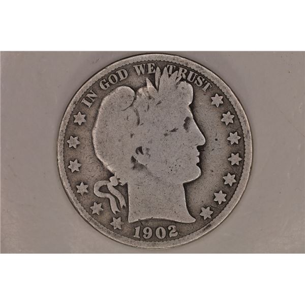 1902-S SILVER BARBER HALF DOLLAR