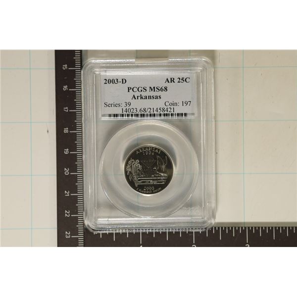 2003-D ARKANSAS QUARTER PCGS MS68