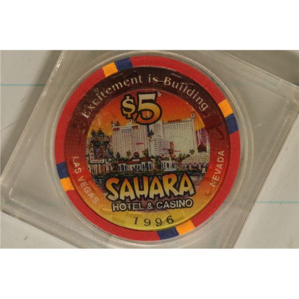 $5 SAHARA HOTEL & CASINO CHIP LAS VEGAS, NEVADA